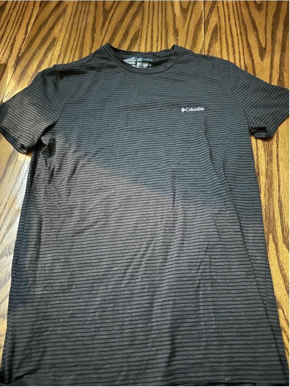 Columbia Men's Black Striped T-Shirt Short Sleeve Crew Neck Size M
